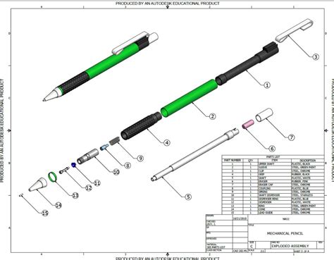 mechanical pencil diagram - Google Search | Exploded view, Mechanical pencils, Exploded