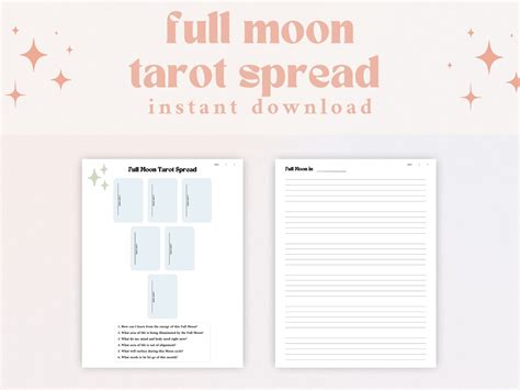 Printable Full Moon Tarot Spread Tarot Spread PDF Full Moon Tarot Reading Full Moon Spread ...