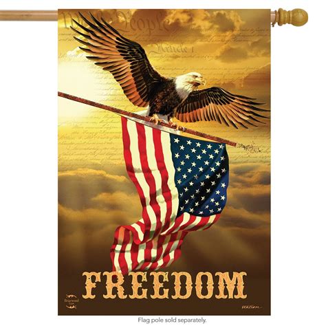 Freedom Patriotic House Flag Bald Eagle USA 28" x 40" Briarwood Lane ...