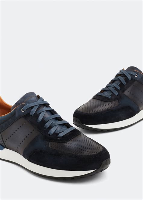 Magnanni Leather sneakers for Men - Blue in UAE | Level Shoes