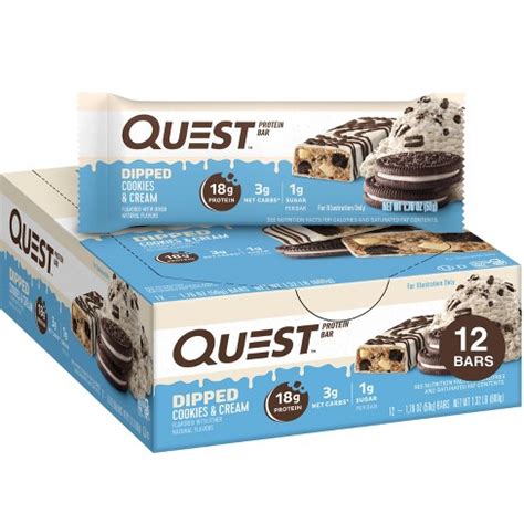 Quest Nutrition Protein Bars - Dipped Cookies & Cream : Target