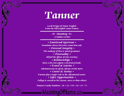 Tanner - Meaning of Name