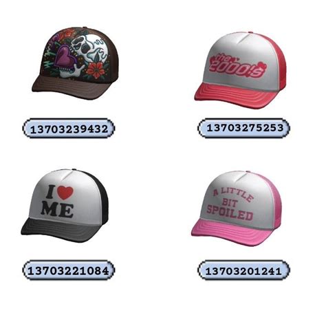 Hats or caps codes for Brookhaven, berry ave, rh dance studio etc in 2023 | Coding clothes ...