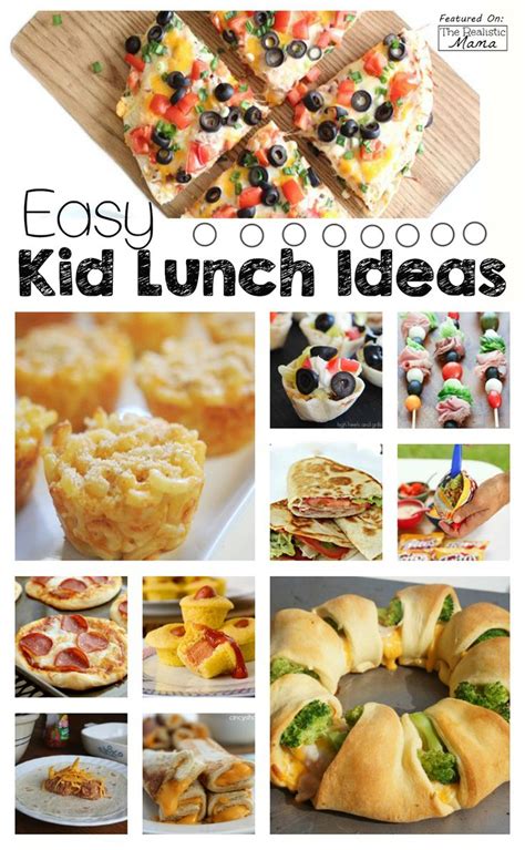 20 {Easy} Kid Lunch Ideas - The Realistic Mama | Easy lunches for kids ...