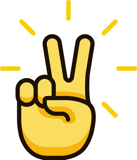 victory hand icon emoji sticker 32079790 Vector Art at Vecteezy