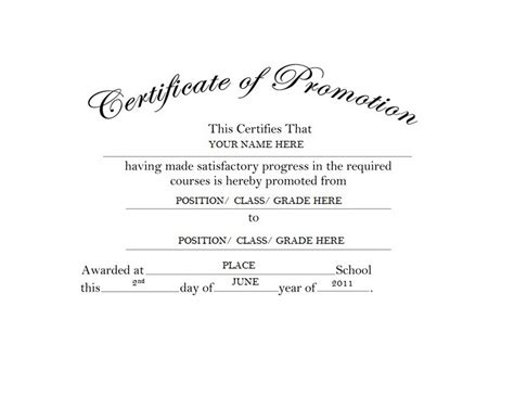 Promotion Certificate Template (8) - TEMPLATES EXAMPLE | TEMPLATES ...