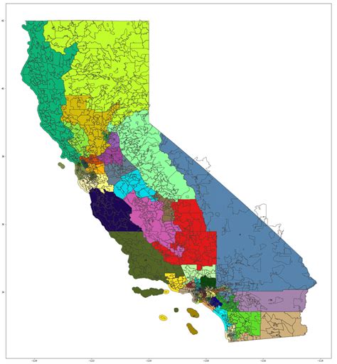 The 53 California congressional districts (the classes) and the 1700 ...