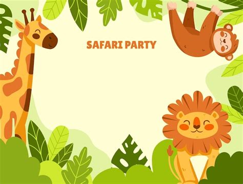 Free Vector | Safari party photocall template