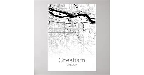 Gresham Map - Oregon - City Map Poster | Zazzle