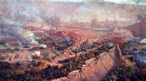 Chinese People's Liberation Army storming the walls of Lanzhou at the Battle of Lanzhou, Chinese ...