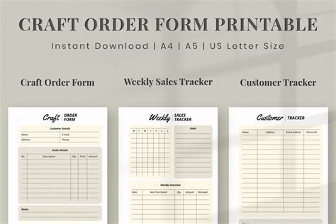 Printable Craft Order Form | Small Business Craft Form