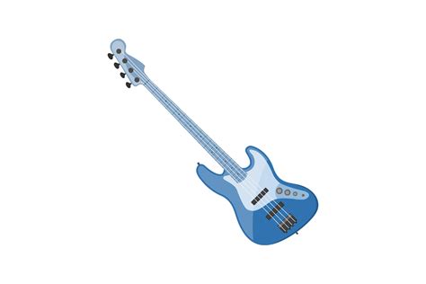 Blue Electric Bass Guitar Graphic by pch.vector · Creative Fabrica