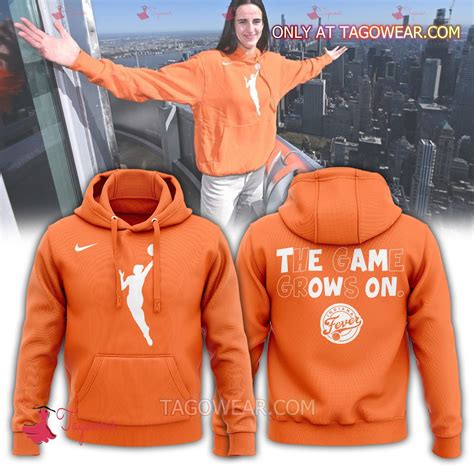 Indiana Fever Caitlin Clark Orange WNBA The Game Grows On Hoodie - Tagowear