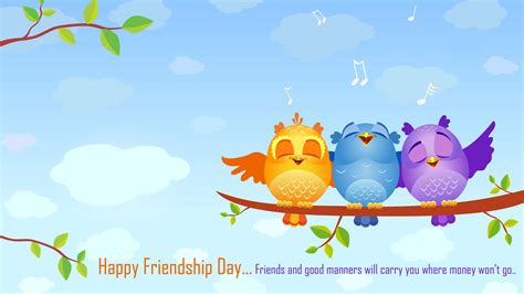 Friendship Day Singing Birds Quotes Hd Wallpaper