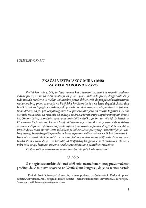 (PDF) Significance of the Peace of Westphalia (1648) for international law