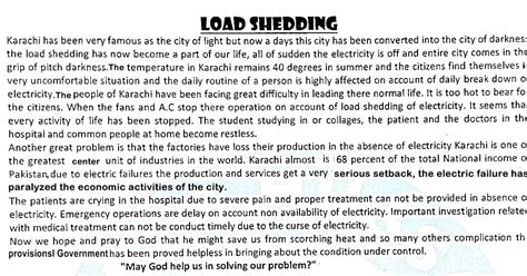 Education Is The Key To Success: Essay On Load Shedding Or Power BreakdownSSC Part 1 and 2