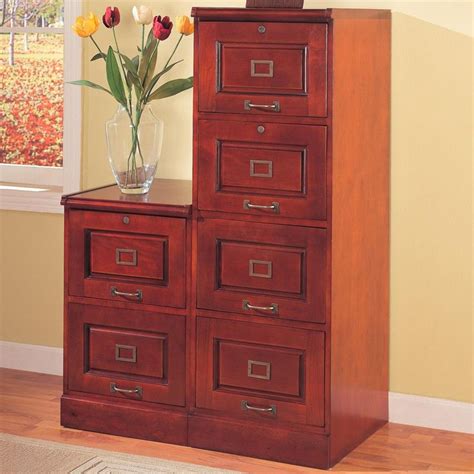 file cabinet cherry wood cabinets office furniture filing drawer wooden coaster pal… | Office ...