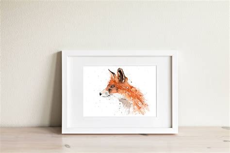 Fox Watercolor Painting Fox Wall Art Watercolour Hand Signed - Etsy