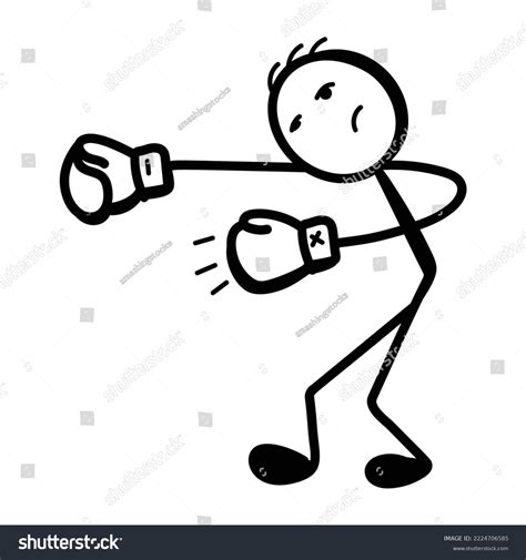 Stick Figure Boxing Gloves Hand Drawn Stock Vector (Royalty Free) 2224706585 | Shutterstock