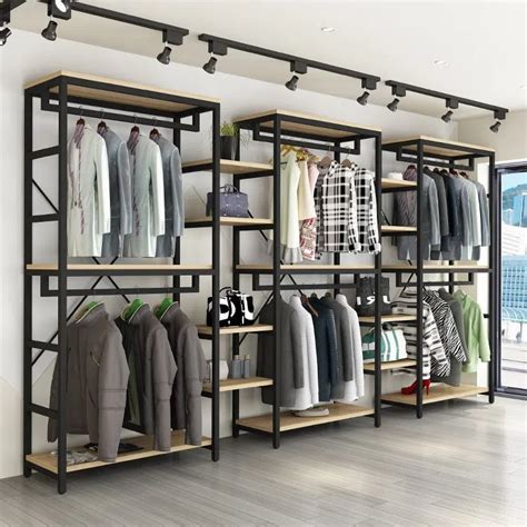 Clothing store display shelves, floor-to-ceiling double-decker display ...