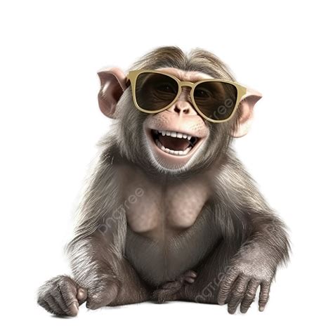 Funny Portrait Of Happy Monkey Glasses, Chimpanzee, Monkey, Animal PNG Transparent Clipart Image ...