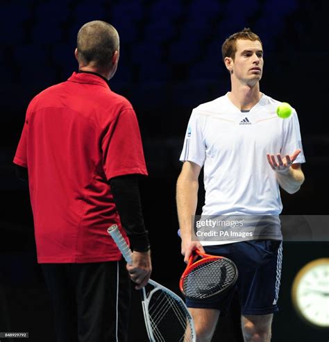 Great Britain's Andy Murray with his coach coach Ivan Lendl during a ...