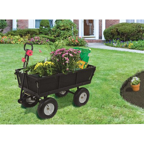 Strongway Steel Garden Wagon with Liner — 1200-Lb. Capacity, 5 Cu. Ft., 44in.L x 24in.W ...