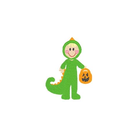 Boy Stick Halloween Dinosaur