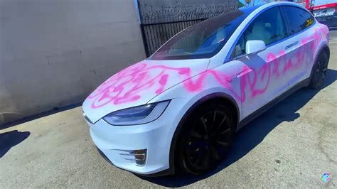 Tesla owner graffitis own car for bizarre 'Unicorn' wrap