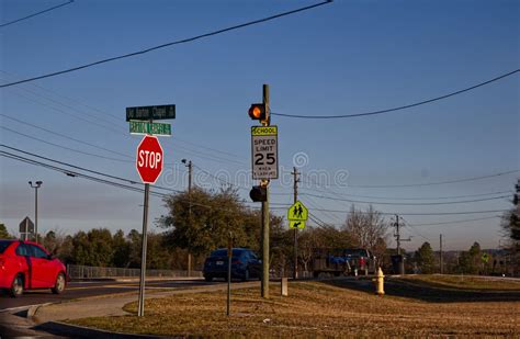 School Zone Flashing Sign Stock Photos - Free & Royalty-Free Stock ...