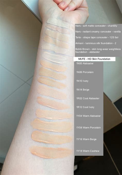 Make Up For Ever HD Skin foundation swatches : r/PaleMUA