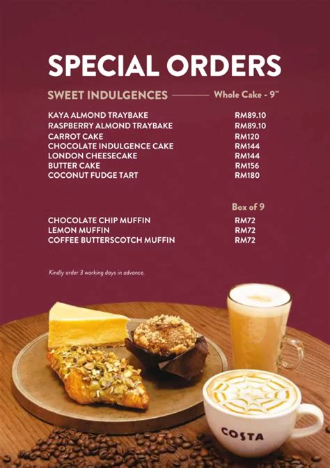 Costa Coffee Menu Malaysia Prices Updated 2024