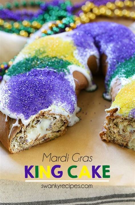 Mardi Gras Cream Cheese King Cake - Swanky Recipes