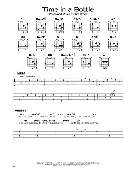 Time In A Bottle by Jim Croce Sheet Music for Really Easy Guitar at Sheet Music Direct