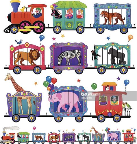 A vector illustration of a circus train. | Circus train, Train vector, Train illustration