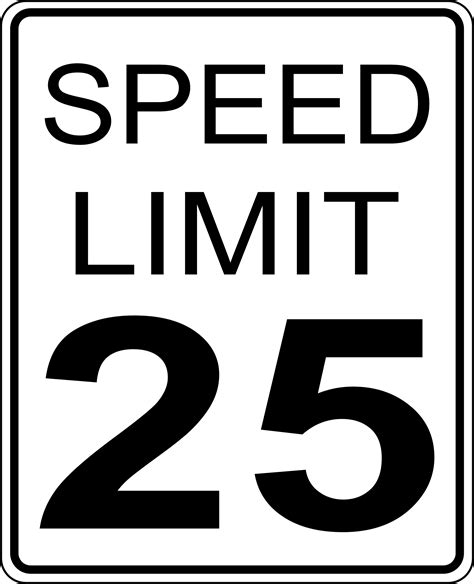 Clipart - CA speed limit 25 roadsign