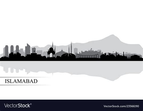 Islamabad city skyline silhouette background Vector Image