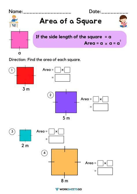 Area Of A Square Worksheets | WorksheetsGO