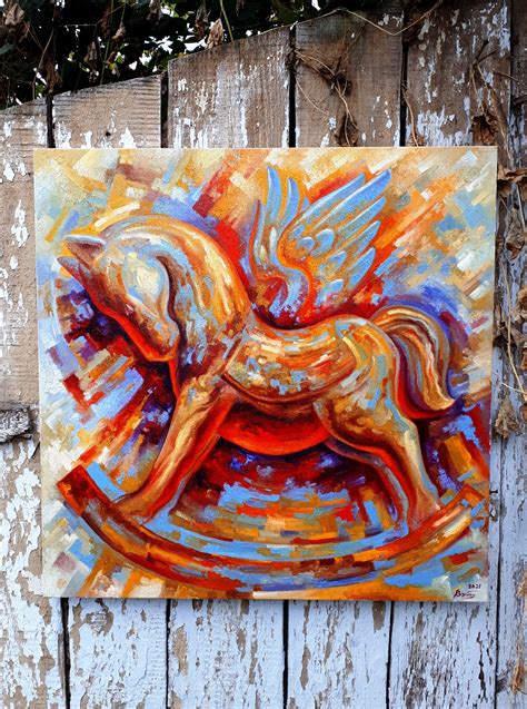 Pegasus, Original Oil Painting, Original Canvas Art, Surrealist ...