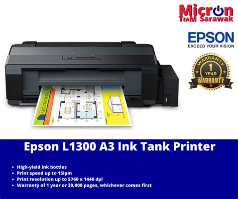 Epson L1300 A3 Ink Tank Printer - LOW COST, HIGH VOLUME A3+ PRINTING