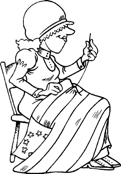 Betsy Ross Flag Coloring Page - Coloring Home