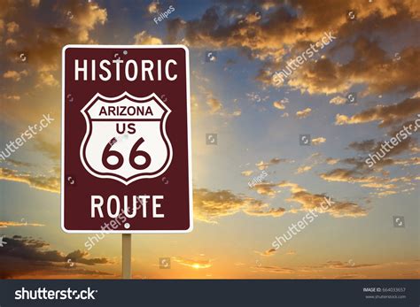 Historic Arizona Route 66 Brown Sign Stock Photo 664033657 | Shutterstock