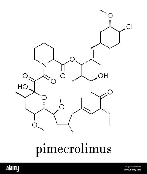 Pimecrolimus eczema (atopic dermatitis) drug molecule. Skeletal formula Stock Vector Image & Art ...