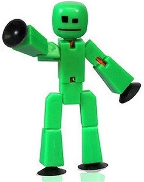 Stikbot Solid Color Green Action Figure Opaque Filming Animation Toy Skitbot Stick Bot by ...