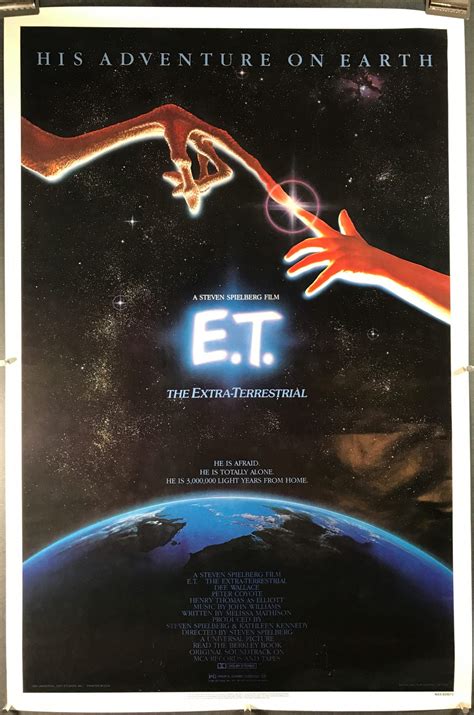 E.T. THE EXTRA TERRESTRIAL, Original Rolled Vintage Movie Poster ...