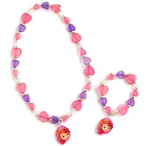 Disney Junior Sofia the First Necklace and Bracelet Set | Bracelet set, Necklace, Sofia the first