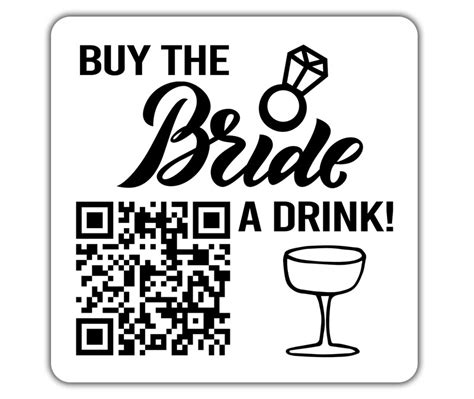 Buy the Bride a Drink QR Code Labels - Bold Light Studio