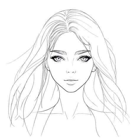 Premium Vector | A girl with long hair and green eyes