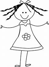 Girl Happy Dress Stickman Stick Figure Kawaii Drawings Easy  sketch template