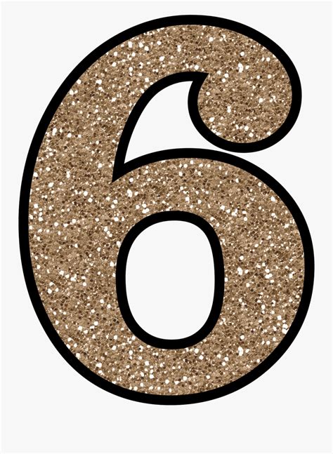 Glitter Number 6 , Free Transparent Clipart - ClipartKey